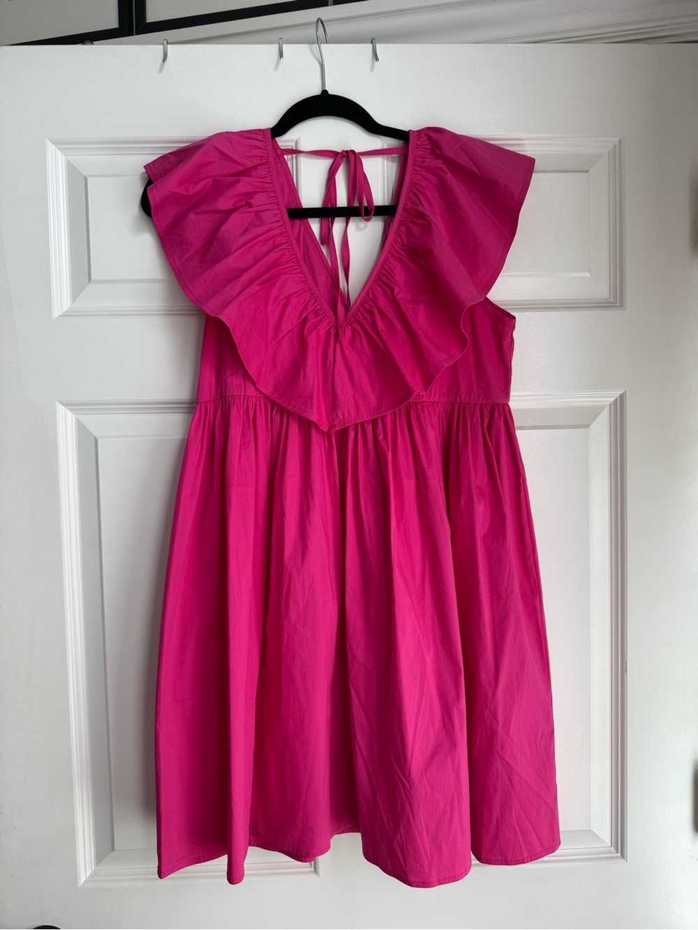 Bright Fuchsia Ruffle-Trim Dress